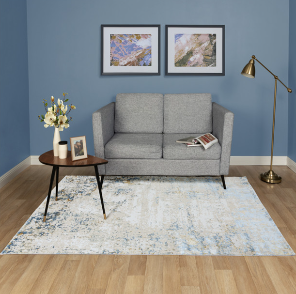 Ковер UMBRIA дизайн A3699A L.BLUE/MUSTARD (160х230) в строительных магазинах СтройГрад