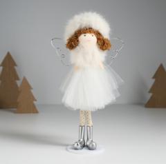 Кукла интерьерная текстильная «Ангелочек в мохнатой шапке и шубке», 5.5×8.8×17 см в строительных магазинах СтройГрад