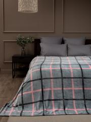 Плед Texrepublic, Absolute, фланель печать, 150*200см, TF FN F122 a1520 Клетка серо-розовая, 26224 в строительных магазинах СтройГрад