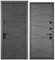 Дверь стальная, ТРАСТ МАСС, 860*2050*90мм,прав.,антрацит,бетон темн./бетон серый 9S-130