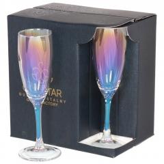 Бокал для шампанского, 170 мл, стекло, 6 шт, Glasstar, Радуга Лиловая дымка, RNLD_1687_3