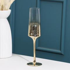 Бокал для шампанского Magistro «Мерцание», 190 мл, золотой