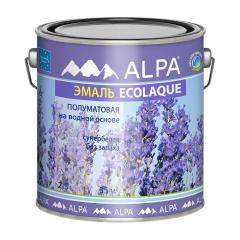 Эмаль акриловая Ecolaque полуматовая белая 2,5л (3,48кг) Alpa