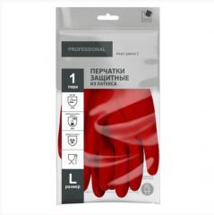 Перчатки защитные КЩС латексные, 1 пара, L, красный, ADM Professional/120 в строительных магазинах СтройГрад