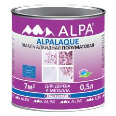 Эмаль алкидная Alpalaque полуматовая белая 0,5л (0,65кг) Alpa