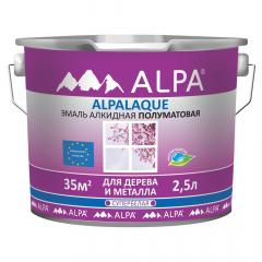 Эмаль алкидная Alpalaque полуматовая белая 2,5л (3,25кг) Alpa
