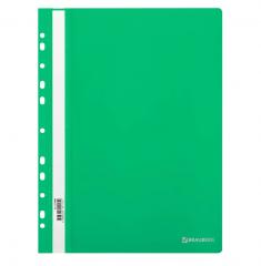 Скоросшиватель пластиковый с перфорацией BRAUBERG EXTRA, А4, 140/180 мкм, зеленый в строительных магазинах СтройГрад