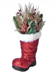 Новогодняя композиция ˮСапог с еловой веткойˮ, 22 х 42 см в строительных магазинах СтройГрад
