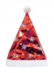 Колпак Санта-Клауса блестящий, красный АС в строительных магазинах СтройГрад