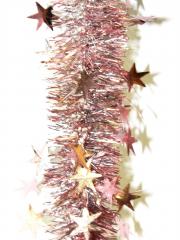 Мишура Созвездие Pastel звезды розовый перф+серебро 2м MOROZCO