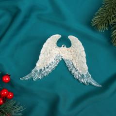 Ёлочная игрушка «Зимнее волшебство. Крылья ангела сияние» пластик, 9.5×15 см, прозрачный в строительных магазинах СтройГрад
