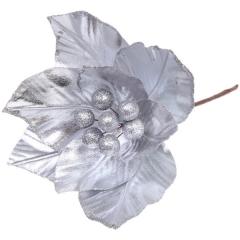 Украшение новогоднее ˮПуансеттия - Шармˮ, Серебро в строительных магазинах СтройГрад