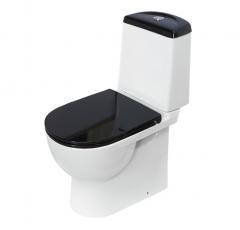 Унитаз-компакт Sanita Luxe Best Color Black, сиденье дюропласт с микролифтом в строительных магазинах СтройГрад