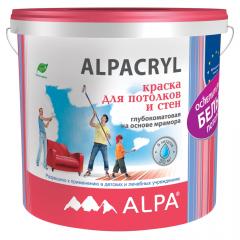 Краска для стен Alpacryl акриловая глубокоматовая белая 5л. (7,8 кг) Alpa