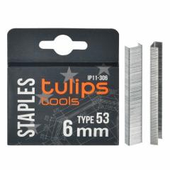 Скобы для степлера TULIPS тип 53 6мм 1000шт 10/300 IP11-306