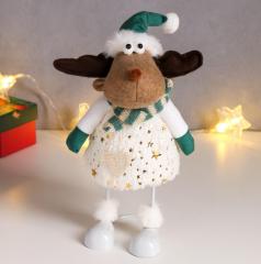 Кукла интерьерная текстильная «Лосик в зелёном колпаке, и белом наряде с золотыми узор.», 30×10×14 с в строительных магазинах СтройГрад