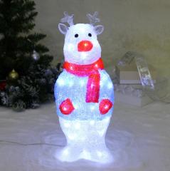 Фигура светодиодная ˮОлененок в кофточкеˮ 17*13*41 см, 30 ламп LED, авторежим, 220V, Белый в строительных магазинах СтройГрад