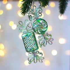 Подвеска ˮСказочная сладостьˮ 3,8*10,6 см (набор 2 шт), Зелёный в строительных магазинах СтройГрад