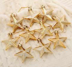 Набор елочных украшений «Зимнее волшебство. Рельефные звёзды» пластик, 6 см, 6шт золото в строительных магазинах СтройГрад