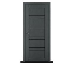 Полотно дверное ПО Zadoor SP64, экошпон Бетон темный, стекло Черный лакобель, 800*2000 в строительных магазинах СтройГрад