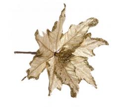 Украшение новогоднее ˮПуансеттия-Метелицаˮ 15 см, Золото в строительных магазинах СтройГрад