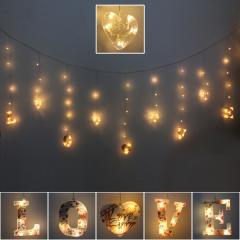 Гирлянда для дома БАХРОМА ˮLOVEˮ ш2,5м* в0,45/0,65м 90 ламп LED, прозр.пров, 8 реж. IP-20,Тепл. бел в строительных магазинах СтройГрад