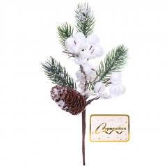 Ветка хвойная ˮВолшебная зимаˮ 24 см в строительных магазинах СтройГрад