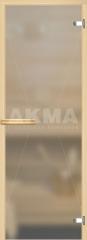 Дверь для cауны AKMA, 690х1890мм, матовое стекло 6 мм, коробка из осины, ручка - дерево/магнит