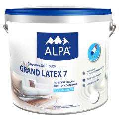 Краска моющаяся Grand Latex 7 акриловая полуматовая белая 9л (11,97кг) Alpa
