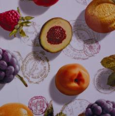 Клеенка Глянец 140 см, GX-814D, Фрукты и ягоды в строительных магазинах СтройГрад