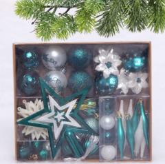 Набор ёлочных украшений ˮСказочная зимаˮ 45 предметов, Белый/Нефрит в строительных магазинах СтройГрад