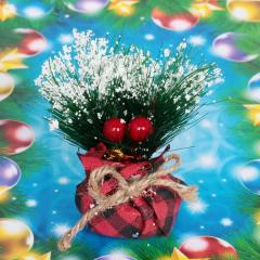 Композиция новогодняя ˮВеточка с подаркамиˮ 11 см в строительных магазинах СтройГрад