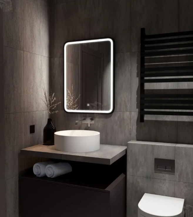 Зеркало Enjoy Black LED, 600х800мм в строительных магазинах СтройГрад