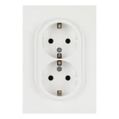 Розетка ЭРА Arktik 16-2104-08 двойная с заземлением 2X2P+E Schuko 16А-250В белый матовый в строительных магазинах СтройГрад