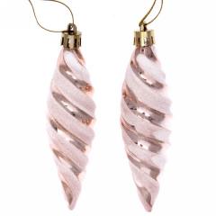 Ёлочные игрушки ˮТаинственное очарованиеˮ Сосульки 10 см (набор 2шт), шампань в строительных магазинах СтройГрад