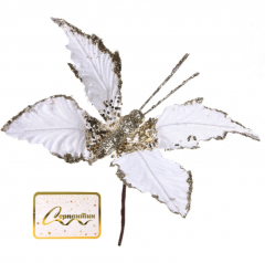 Украшение новогоднее ˮВолшебная бабочкаˮ 24*14 см, Белый/шампань в строительных магазинах СтройГрад