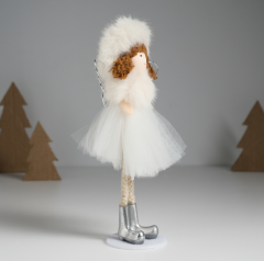 Кукла интерьерная текстильная «Ангелочек в мохнатой шапке и шубке», 5.5×8.8×17 см в строительных магазинах СтройГрад