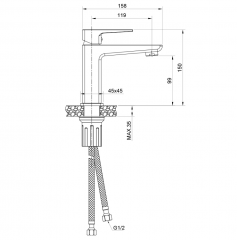 Смеситель для раковины NARCIS ЧЕРНЫЙ, NAR06-210BL-25100 в строительных магазинах СтройГрад
