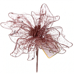 Украшение новогоднее ˮПуансеттия - Лунная ночьˮ 26 см, Розовое золото в строительных магазинах СтройГрад