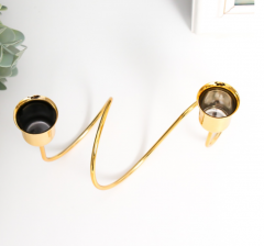 Металлический подсвечник на 2 свечи «Единение», d-2-2.3 см, золото, 15×7×10 см в строительных магазинах СтройГрад