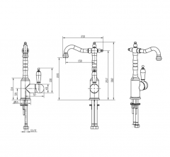 Смеситель BOHEME, Crystal, для умывальника, высокий, хром, 262-CRST в строительных магазинах СтройГрад