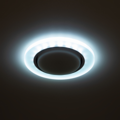 Светильник встраиваемый cо светодиодной подсветкой ЭРА DK LD51 FR под лампу GX53 белый матовый в строительных магазинах СтройГрад