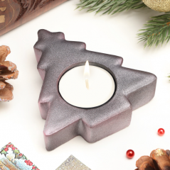 Подсвечник на 1 свечу «Ёлочка», 2.5×9 см, серебро в строительных магазинах СтройГрад