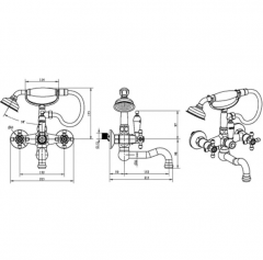 Смеситель BOHEME, Flora, для ванны, бронза, 313-FL в строительных магазинах СтройГрад