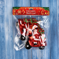 Набор елочных украшений «Дед Мороз на мотоцикле», 10×9.5 см, 2шт красный в строительных магазинах СтройГрад