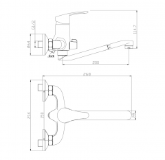 Смеситель для ванны с изливом 20 см OCEAN, OCE12-321 в строительных магазинах СтройГрад