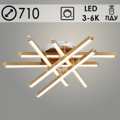 Люстра 1036/6 GD золото 6x12W LED 3000-6000K ПДУ(ИК) диммер d710 h170, 24 в строительных магазинах СтройГрад