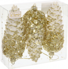 Ёлочные игрушки VERSAILLES ˮОрионˮ 14*6 м (набор 3 шт), Золото в строительных магазинах СтройГрад