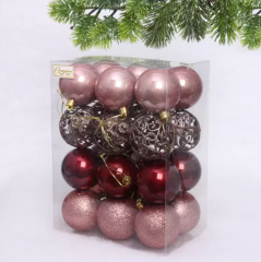 Набор шаров ˮWonderful highlightsˮ 8 см + 10 см (24 предмета),Розовое золото в строительных магазинах СтройГрад