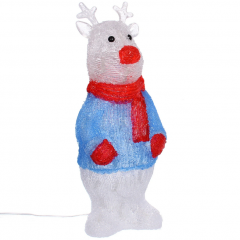 Фигура светодиодная ˮОлененок в кофточкеˮ 17*13*41 см, 30 ламп LED, авторежим, 220V, Белый в строительных магазинах СтройГрад